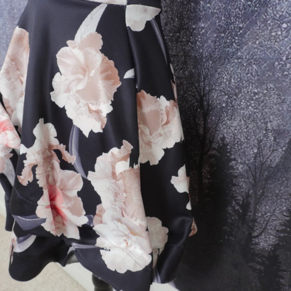 January 7 Black Cream Floral Size Small Dress - Picture 8 of 15